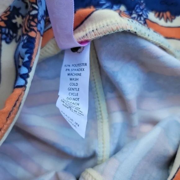 LuLaRoe OS Leggings USA AMERICA BLACK Military LE Flag STAR Patriotic Stretch - Picture 4 of 10